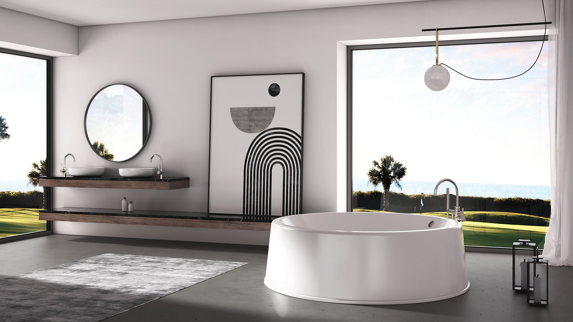 Malibu Addis Bathtub 60" x 60" x 21" Freestanding