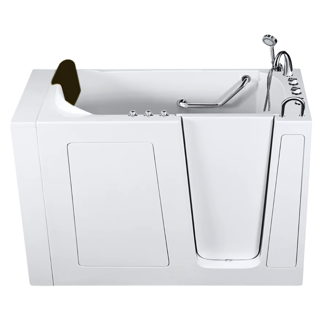 Walk-In Bathtub 30" x 55" x 46" with Combo Air & Whirlpool Massage Right Drain Heated Seat