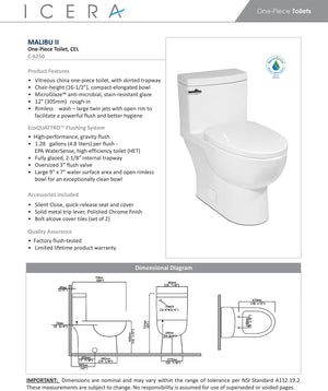 
                  
                    Malibu Home Malibu II 1P HET CEL Toilet Rimless White by Icera
                  
                