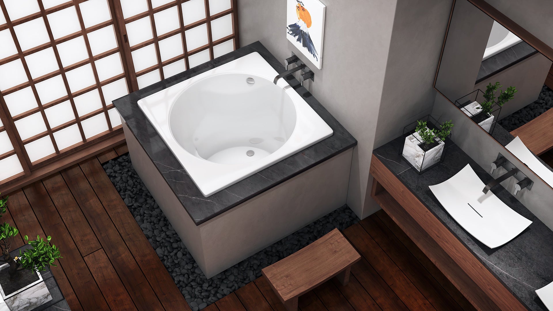 Malibu Isshiki Bathtub 40" x 40" x 32" Drop-In