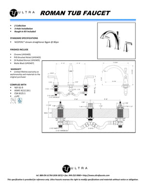 
                  
                    Malibu Two-Handle Roman Tub Faucet
                  
                