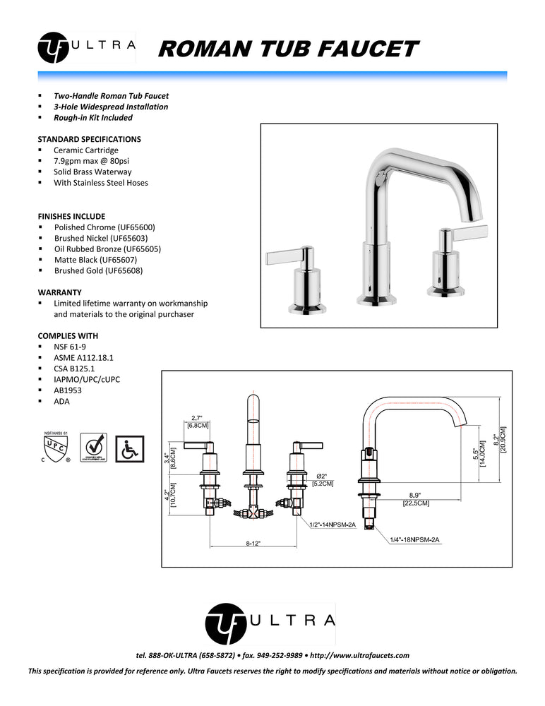 
                  
                    Malibu Two Handle Roman Tub Faucet
                  
                