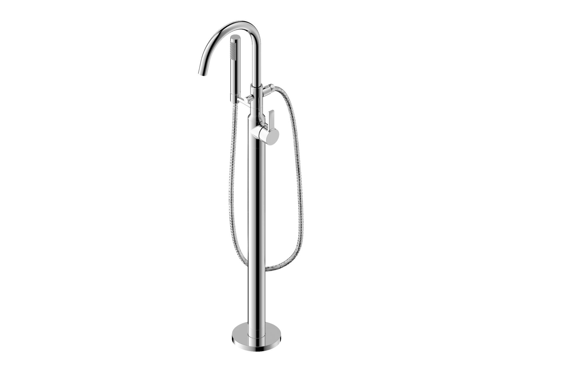 Malibu Euro Floor Mount Tub Filler with Hand-Shower