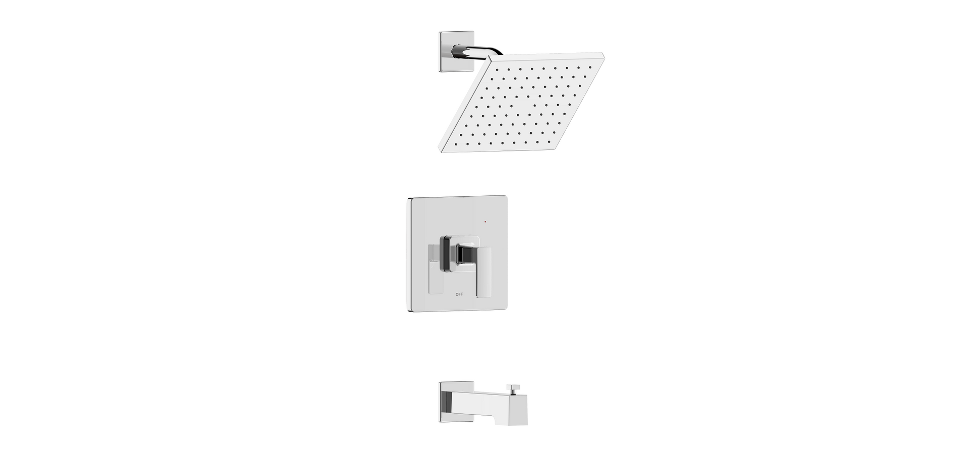 Malibu Single-Handle Tub Faucet Trim and Square Shower Head