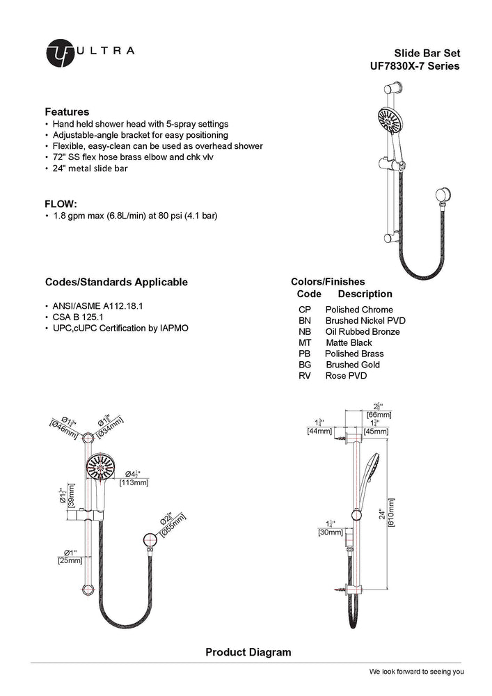 
                  
                    Malibu Slide Bar with Hand Shower
                  
                