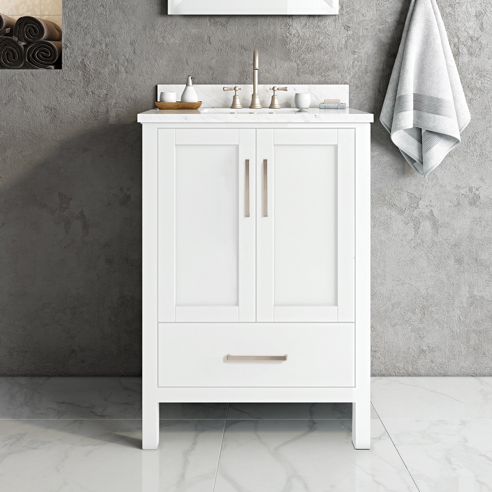 Malibu Home Malibu Vanity Cabinet, 30-in Single Basin with Stone Top by Icera