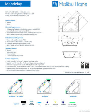 
                  
                    Malibu Mandelay Triangle Soaking Bathtub 59" x 59" x 23"
                  
                