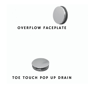 Malibu Freestanding Overflow Face Plate & Toe Touch Drain - Options