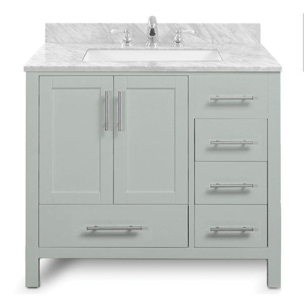 Malibu Home Malibu Vanity Cabinet, 36-in Single Basin with Stone Top by Icera